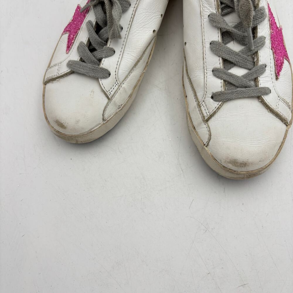 Golden Goose Superstar Shoes Girls 33/1.5Y Glitter Star Leather Fashion Sneaker - Picture 14 of 16